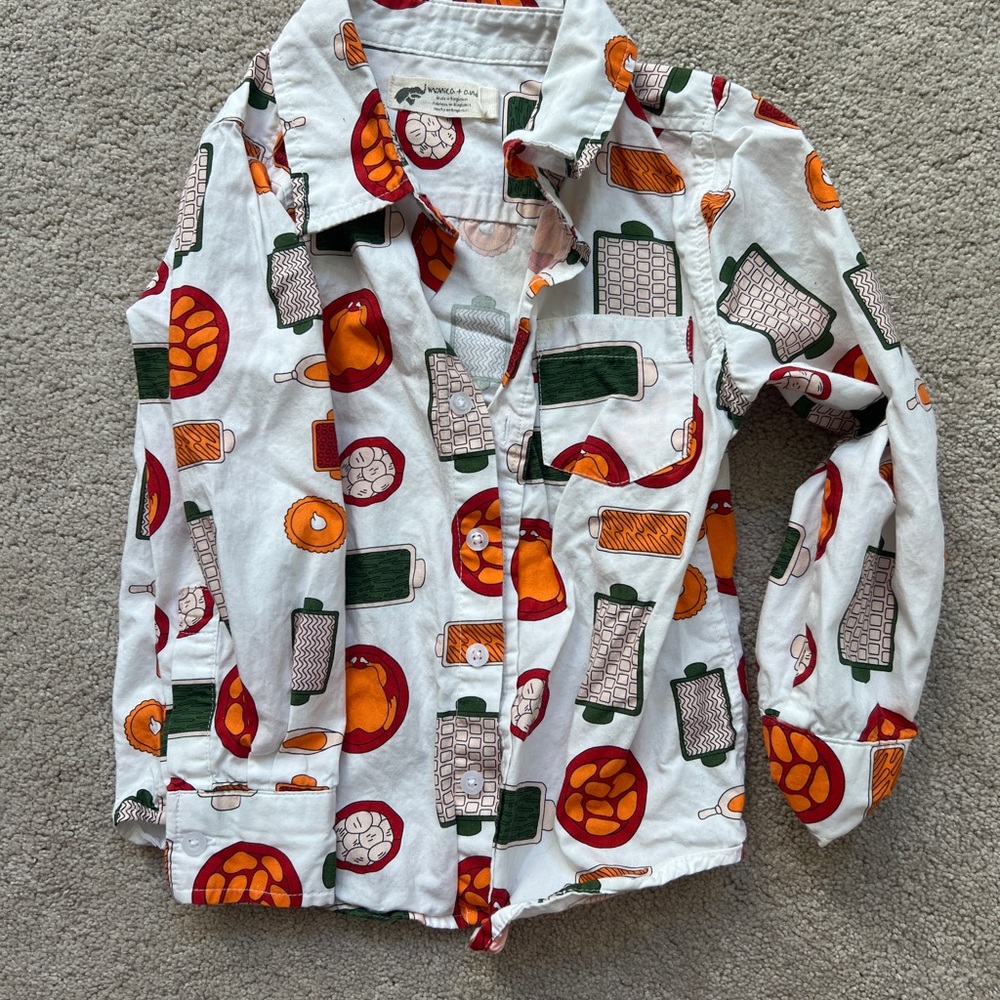 Kids Button Down Shirt with Playful Print